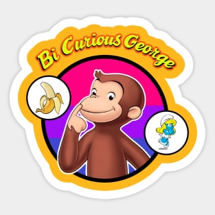 Bi-Curious George Sticker